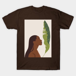 Exotic Woman Banana Leaf T-Shirt